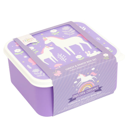 Brot- und Snack Dosen Set Einhorn Traum 