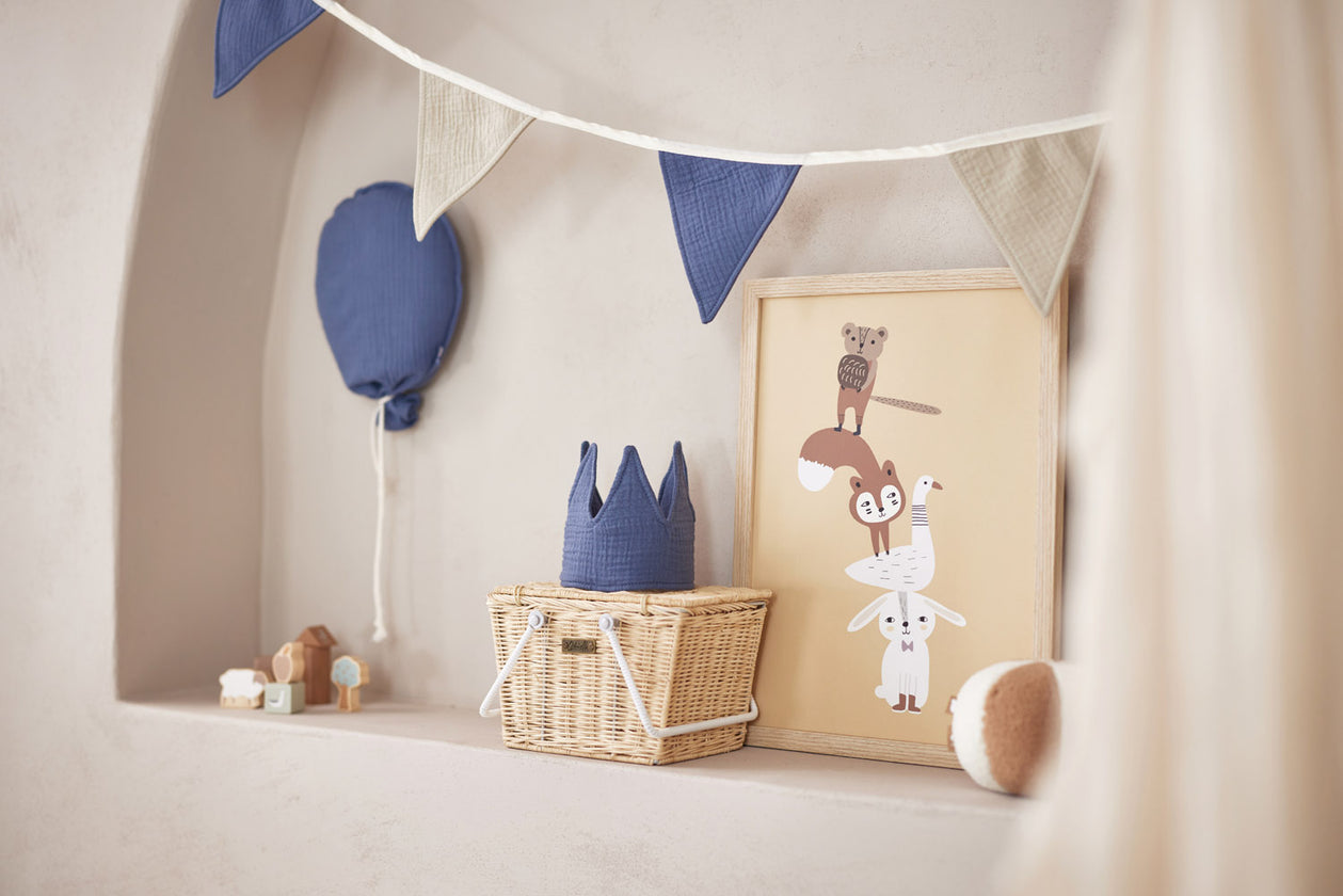 Geburtstagskrone 12x35cm jeansblau