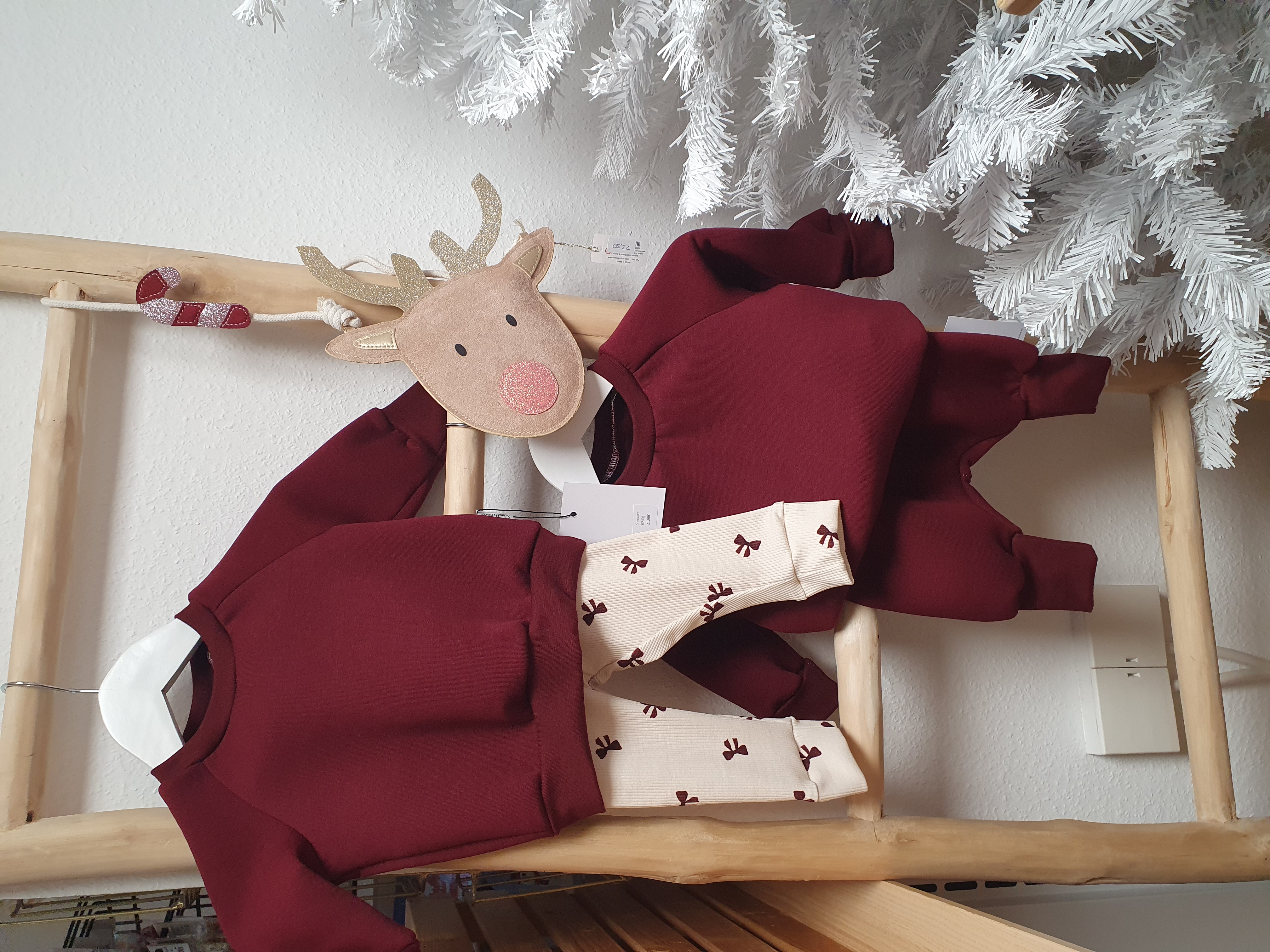 Leggings Rib Schleifen bordeaux 