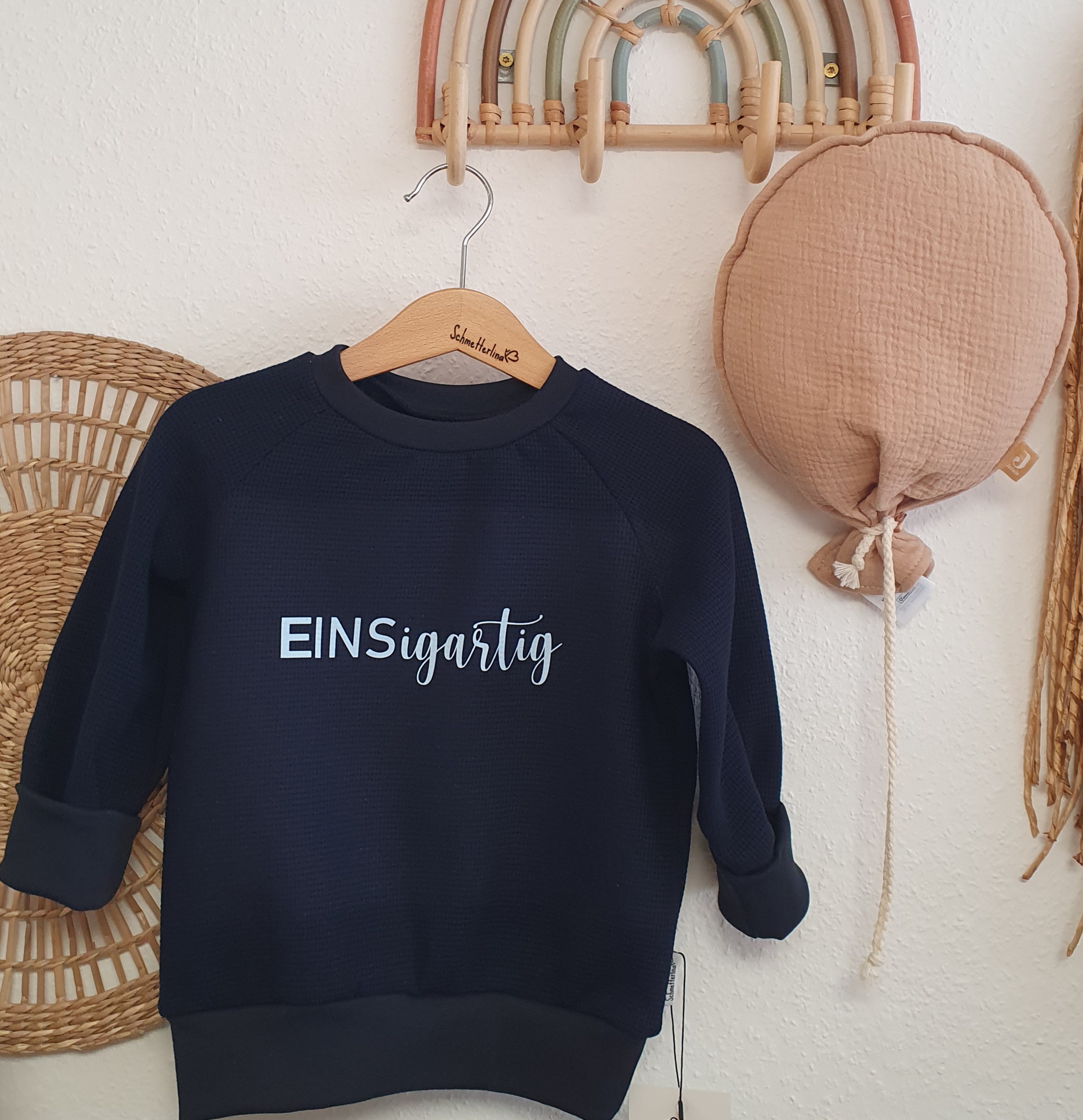 Geburtstagssweater Waffel navy/in Wunschfarbe