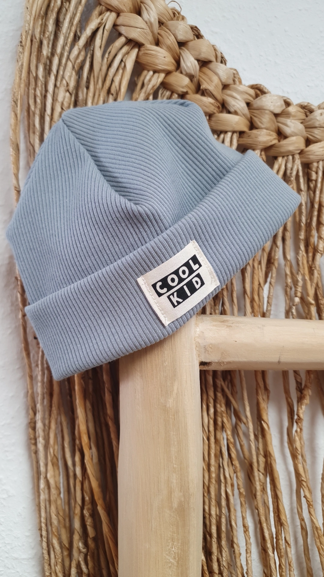 Rib Beanie stahlblau/Cool kid 