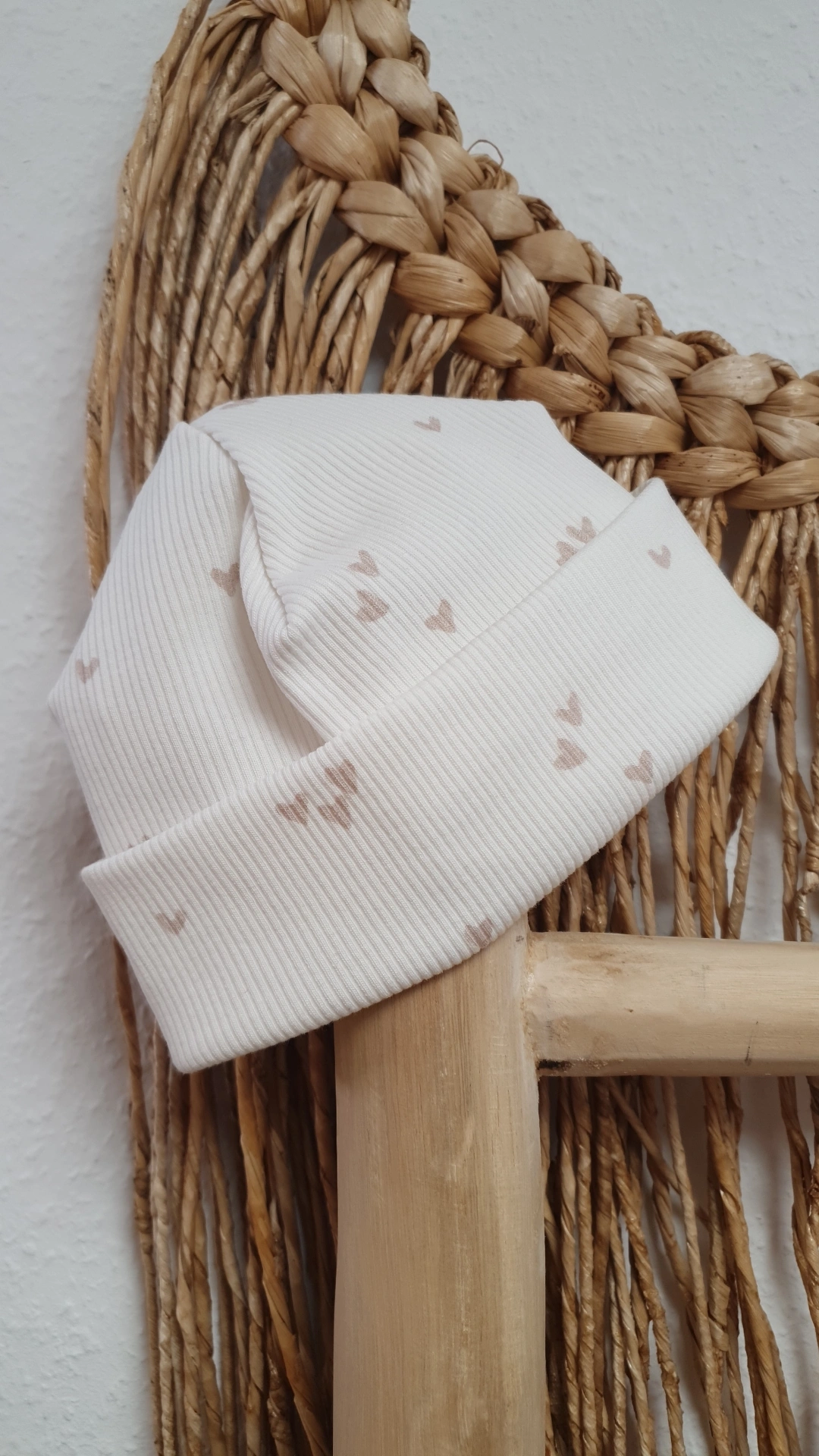 Rib Beanie Miniherzen blush