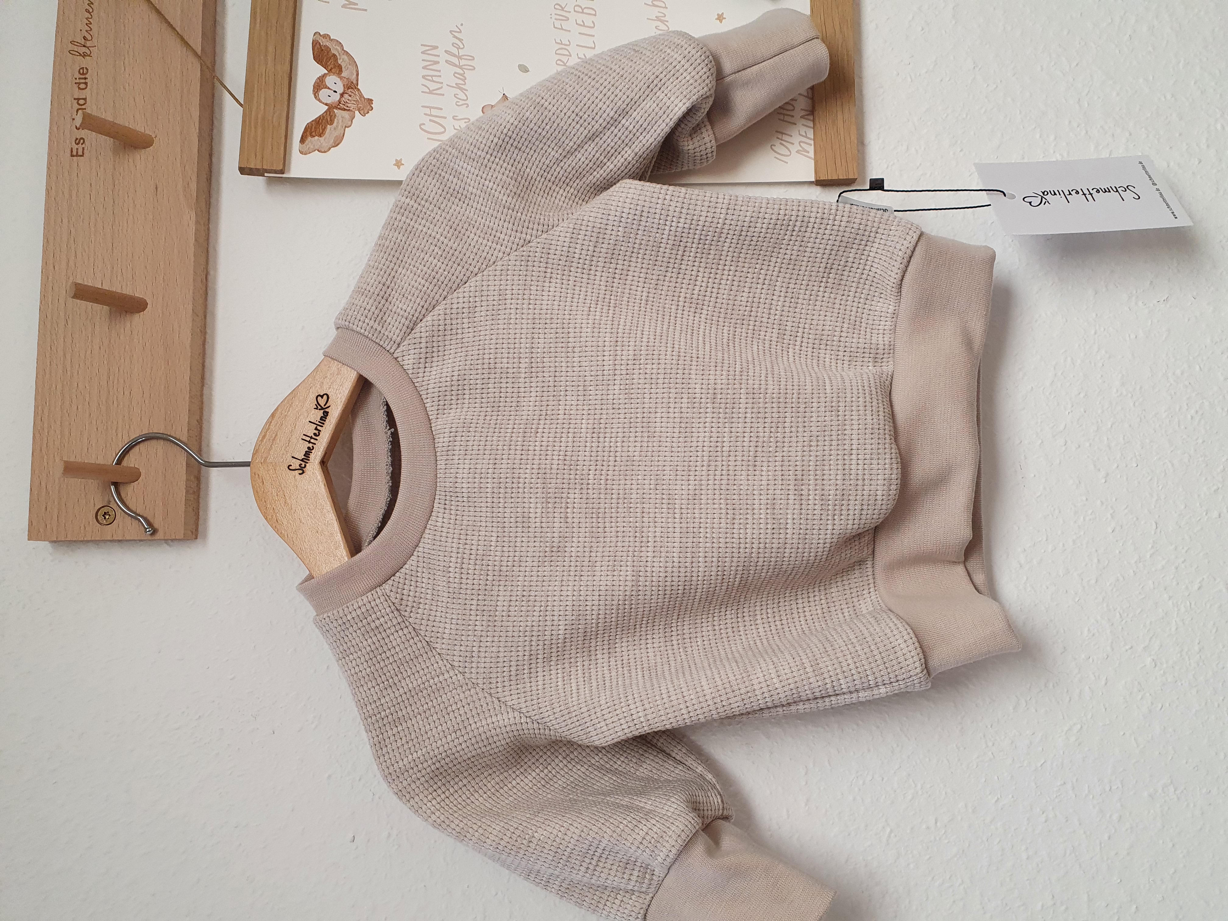 Sweater Waffelstrick beige meliert