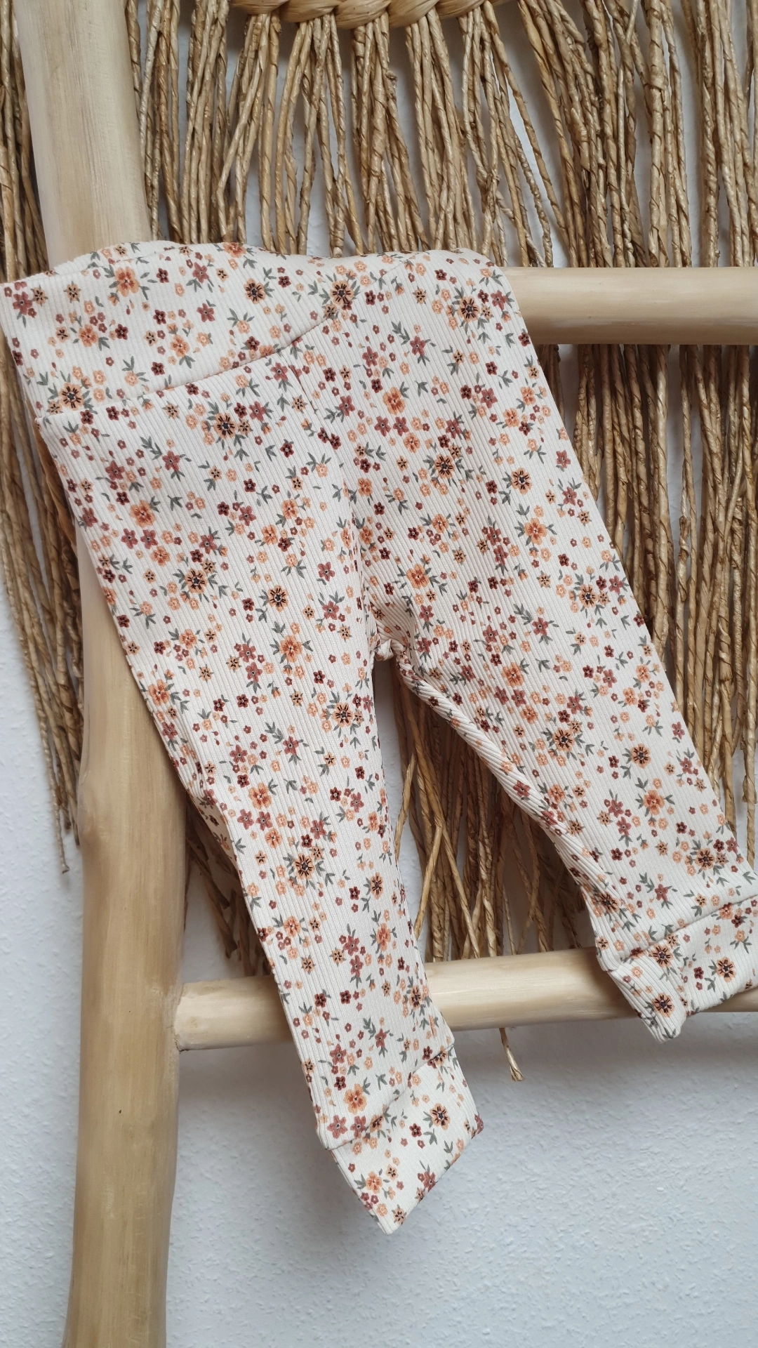 Leggings Rib Blumen peach 