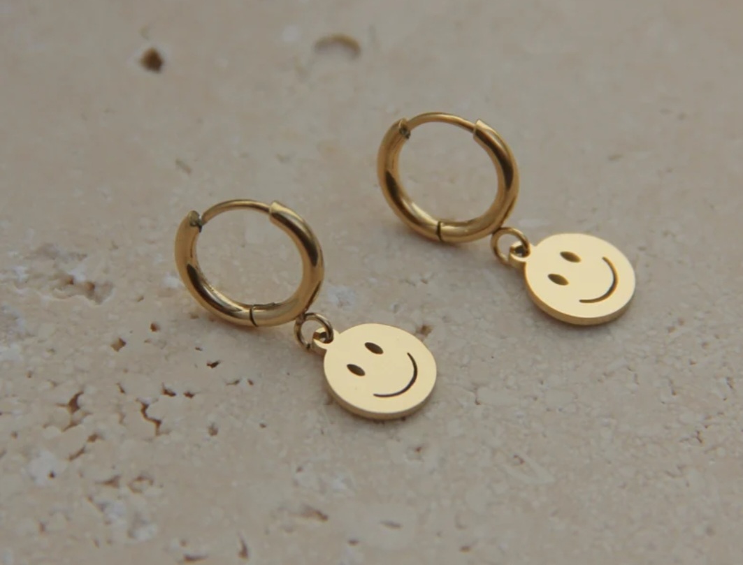 Ohrringe Creolen Smiley