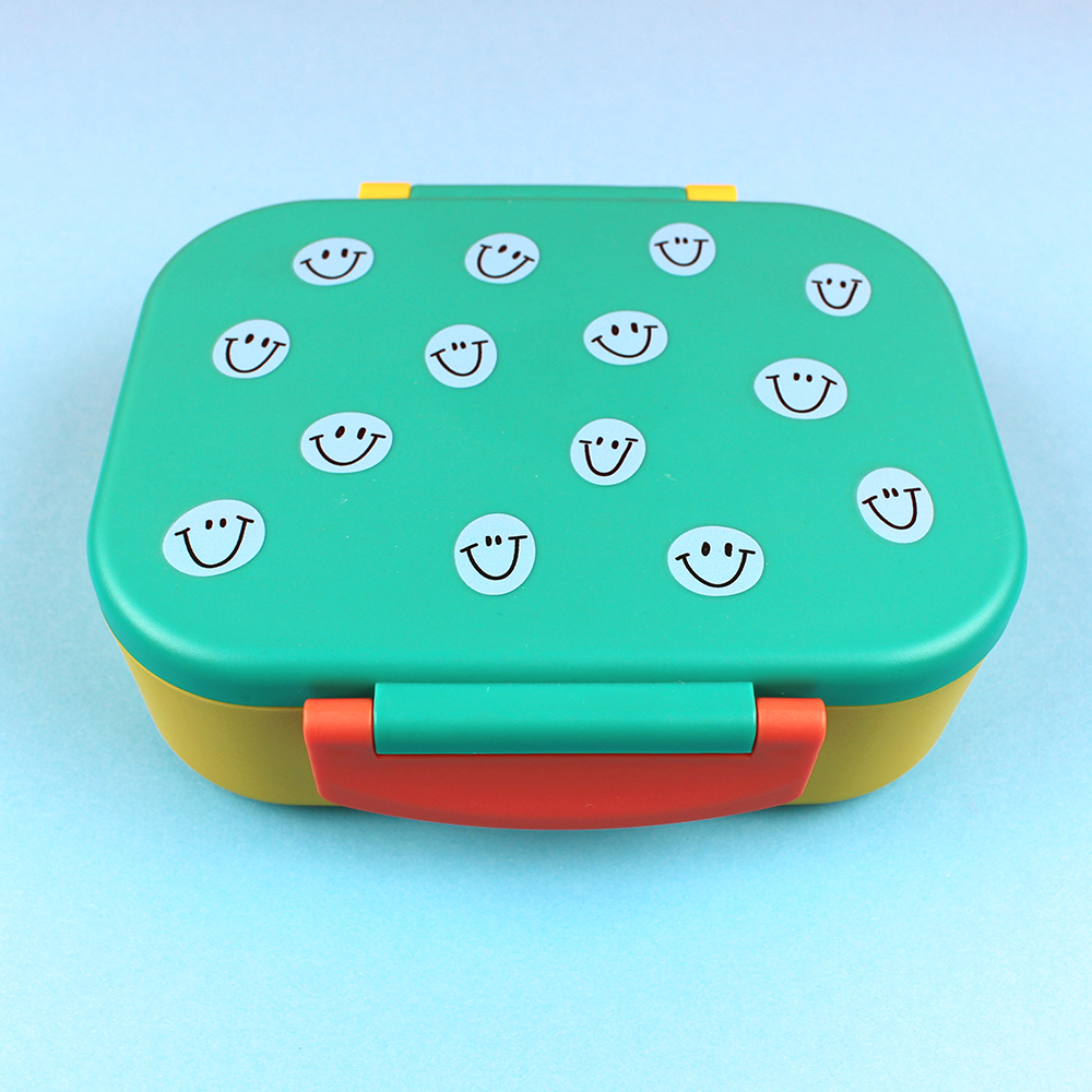 Lunchbox Smile grün/ocker/hellblau