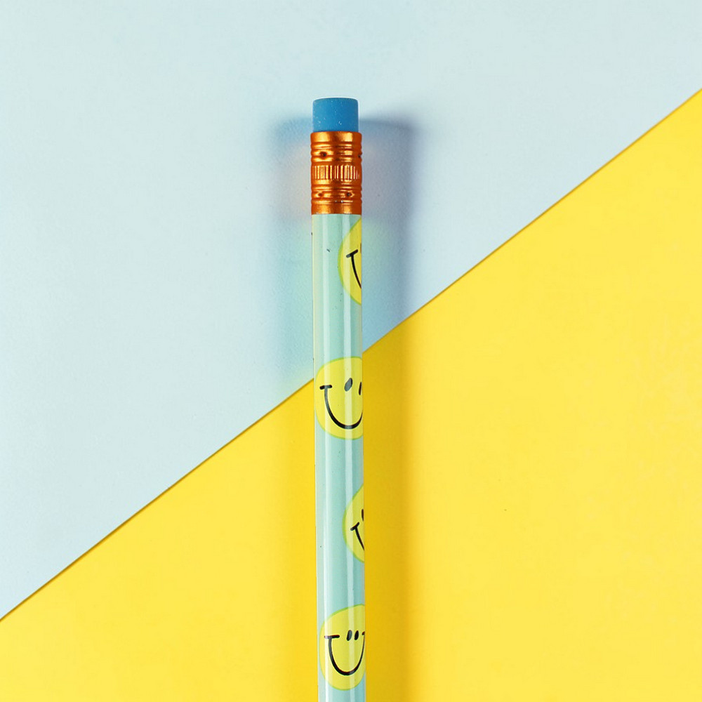 Bleistift smile hellblau/gelb