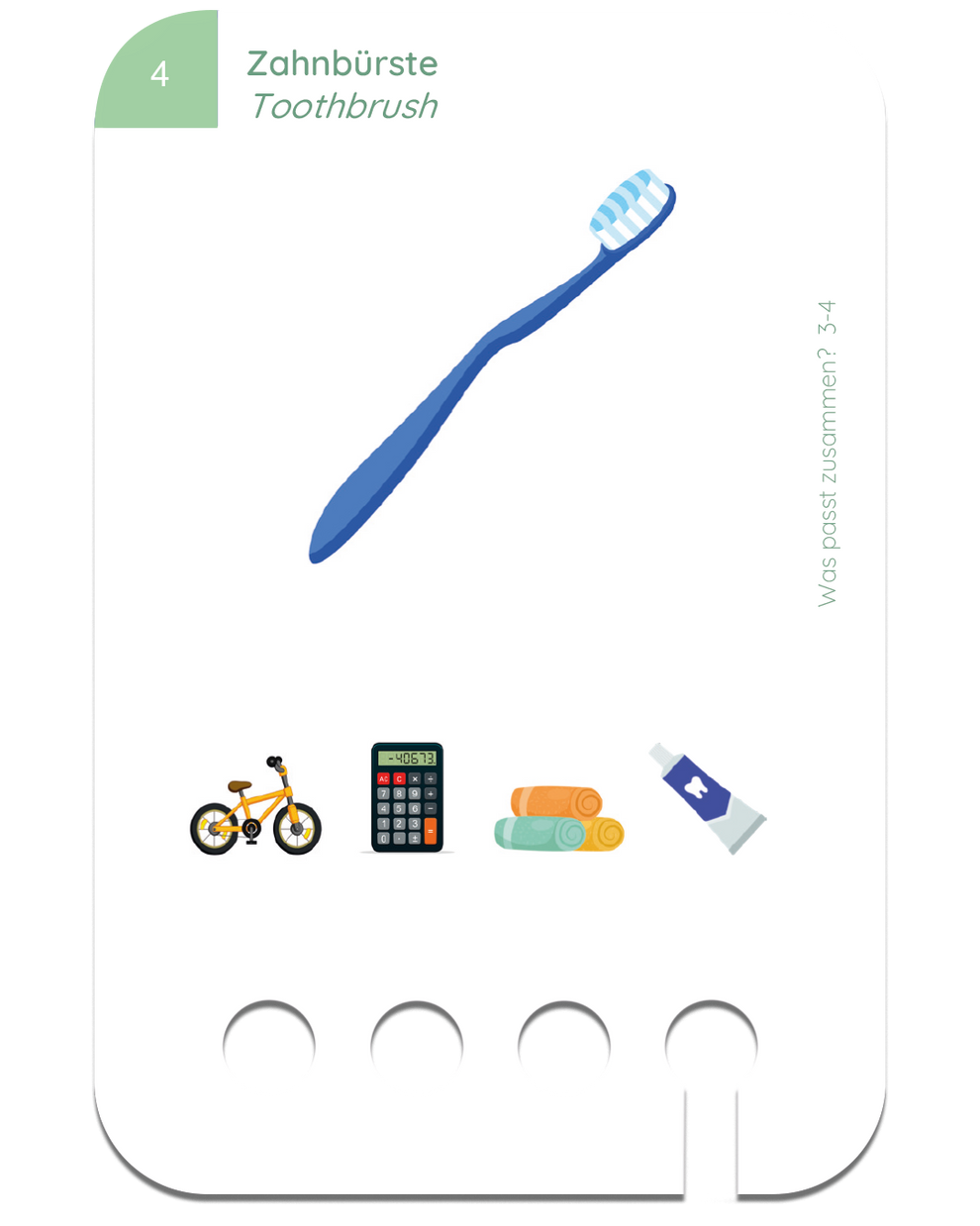 Kartensatz Was passt zusammen? 3-4