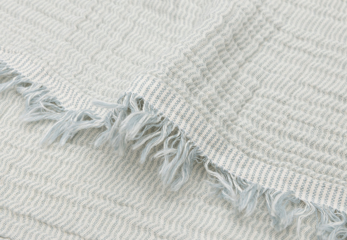 Decke Musselin 75x100 fringe Stripes Sea green