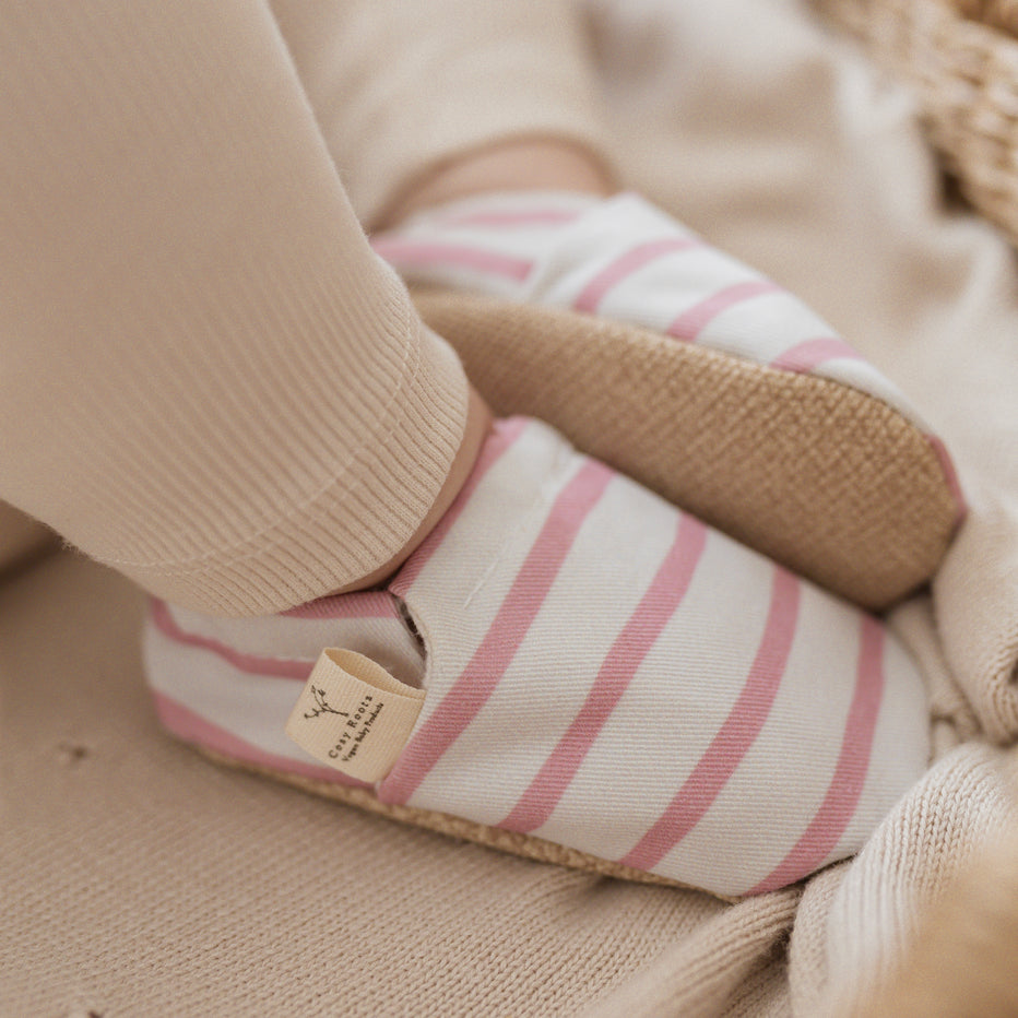 Vegan shoes - striped pink 