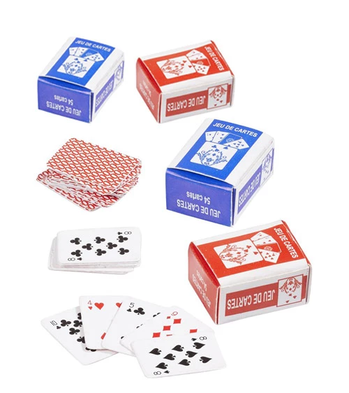 Mini Spielkartenset - 2 Sets, je 27 Karten 