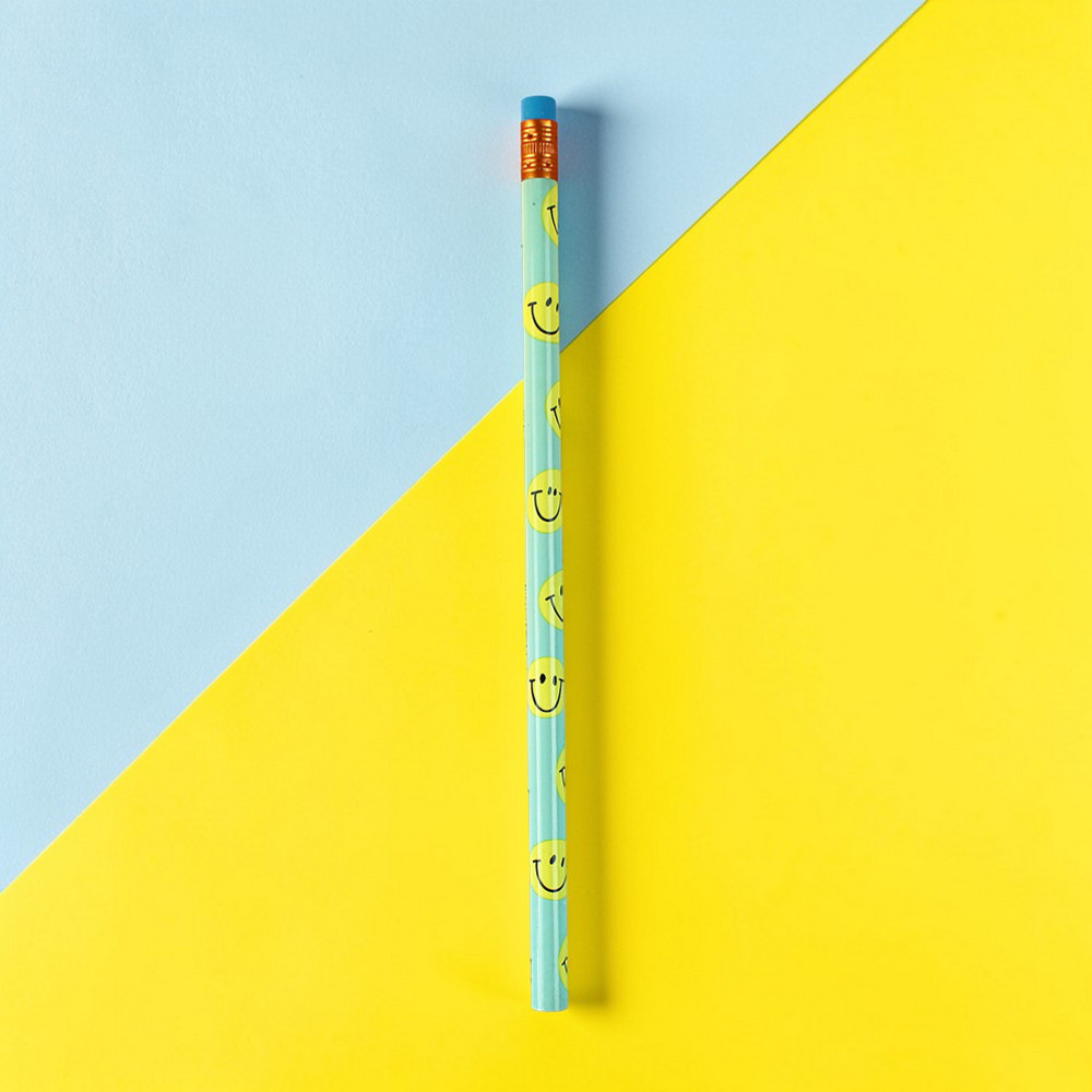 Bleistift smile hellblau/gelb