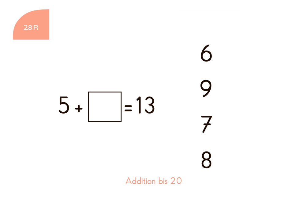 Kartensatz Addition bis 20  1.Klasse  