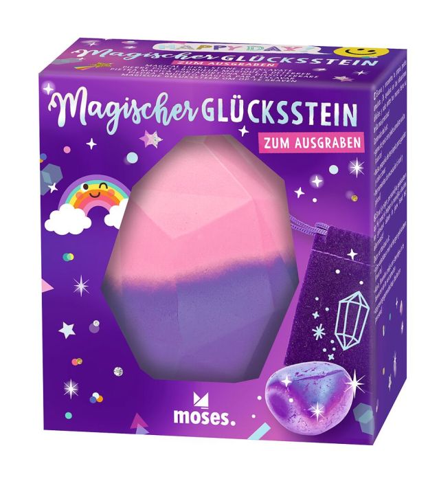 Happy Day Magischer Glücksstein zum Ausgraben (violett) 
