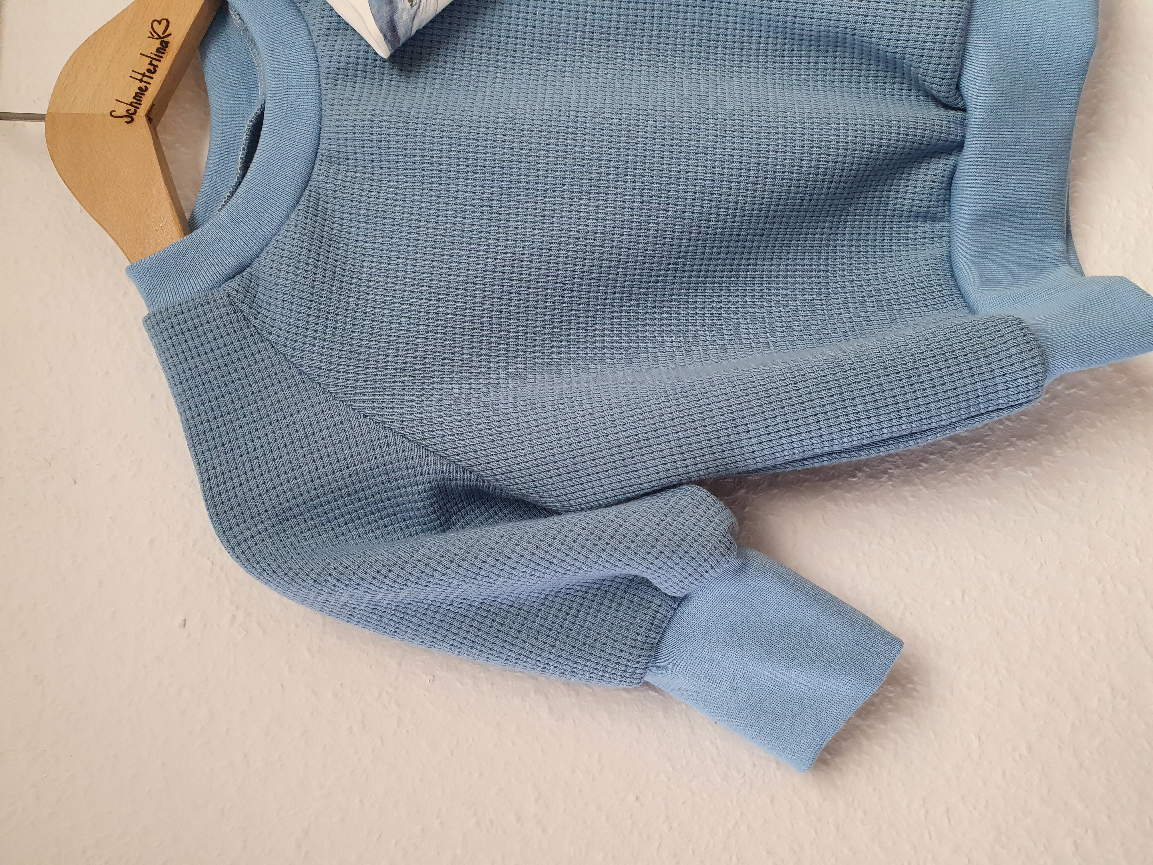 Sweater Waffelstrick blau