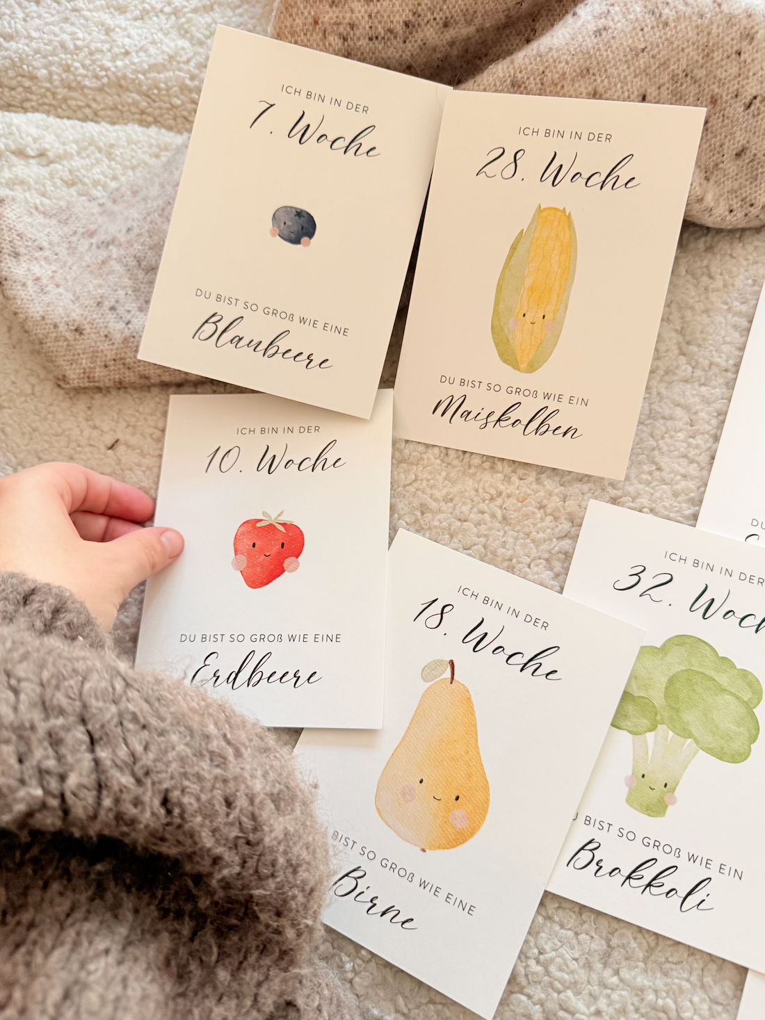 Wochenkarten Obst und Gemüse Schwanger