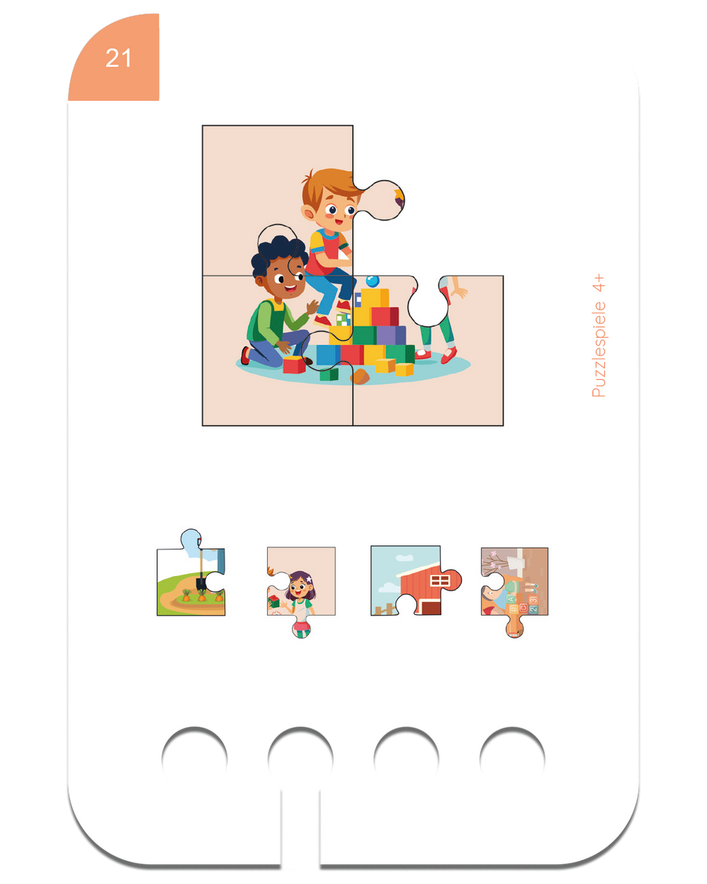 Kartensatz Puzzle Spiele 4+