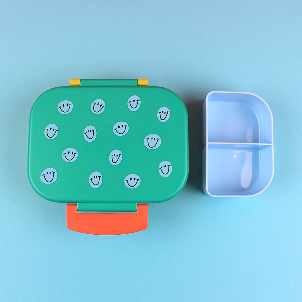 Lunchbox Smile grün/ocker/hellblau