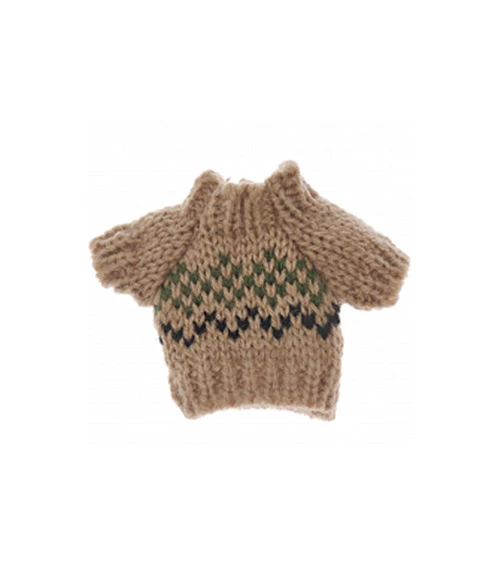 Mini Strickpullover Braun 3,5x5cm 