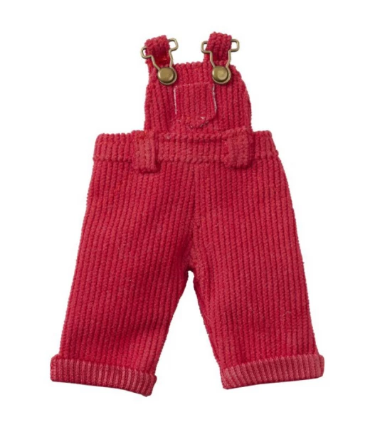 Latzhose rot, Cord 8,5x4 cm 