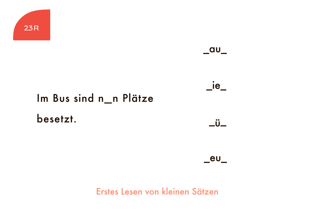 Kartensatz Erstes Lesen von kleinen Sätzen 2.Klasse 