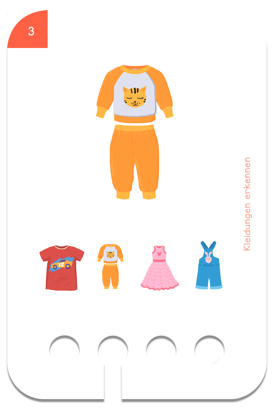 Kartensatz Kleidung erkennen 2+ 