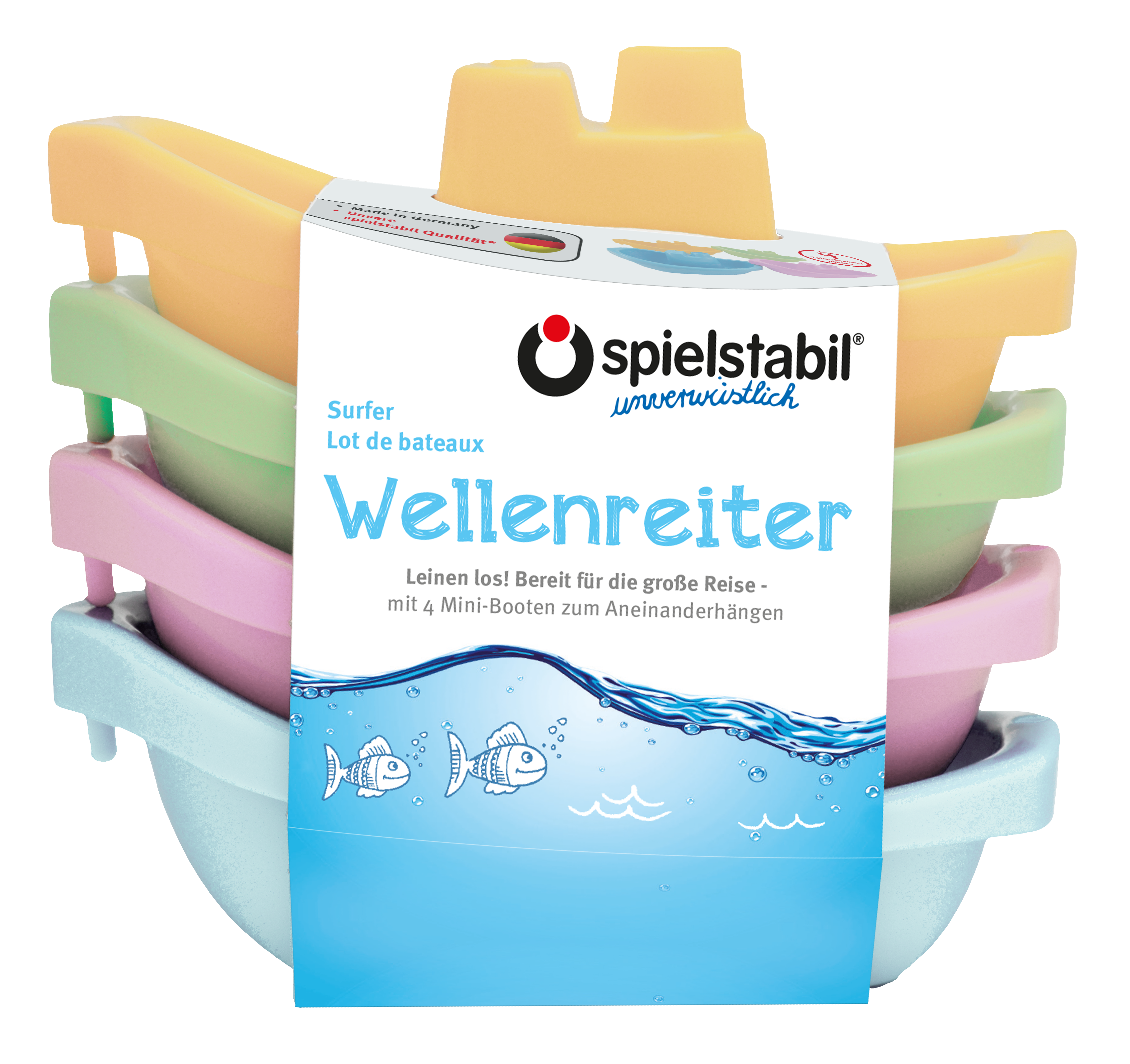 Wellenreiter 4 teilig - pastell 
