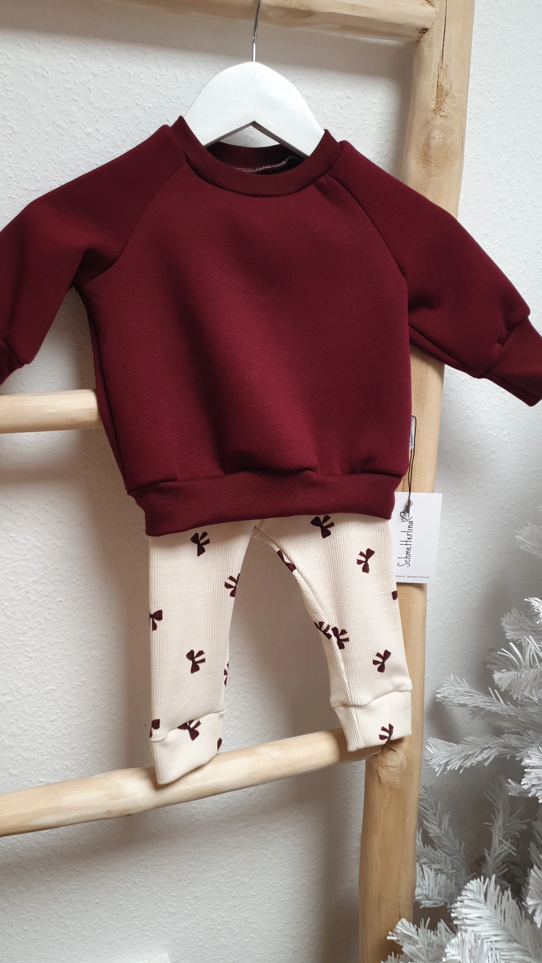 Leggings Rib Schleifen bordeaux 