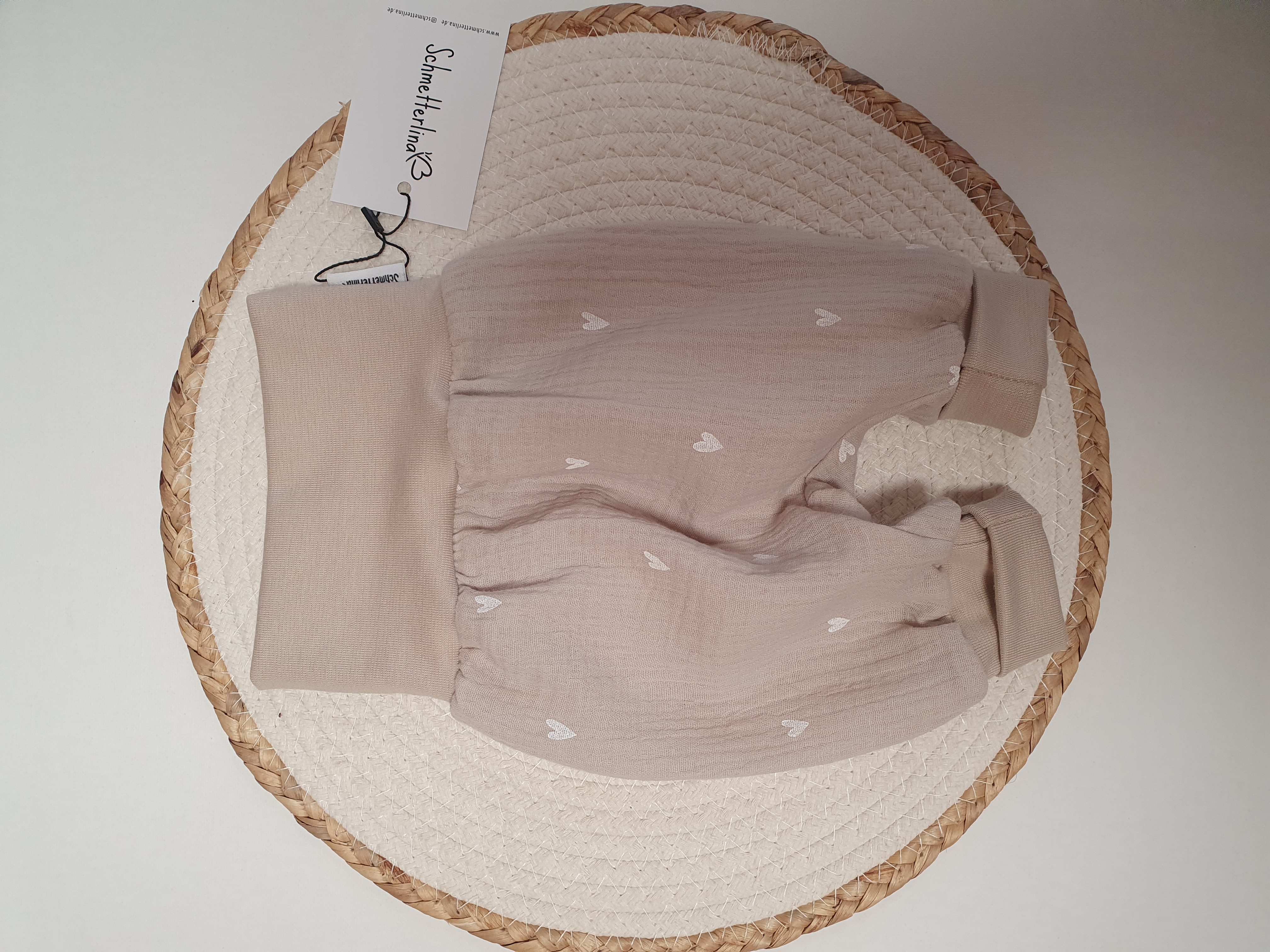 Pumphose Musselin Herzen beige