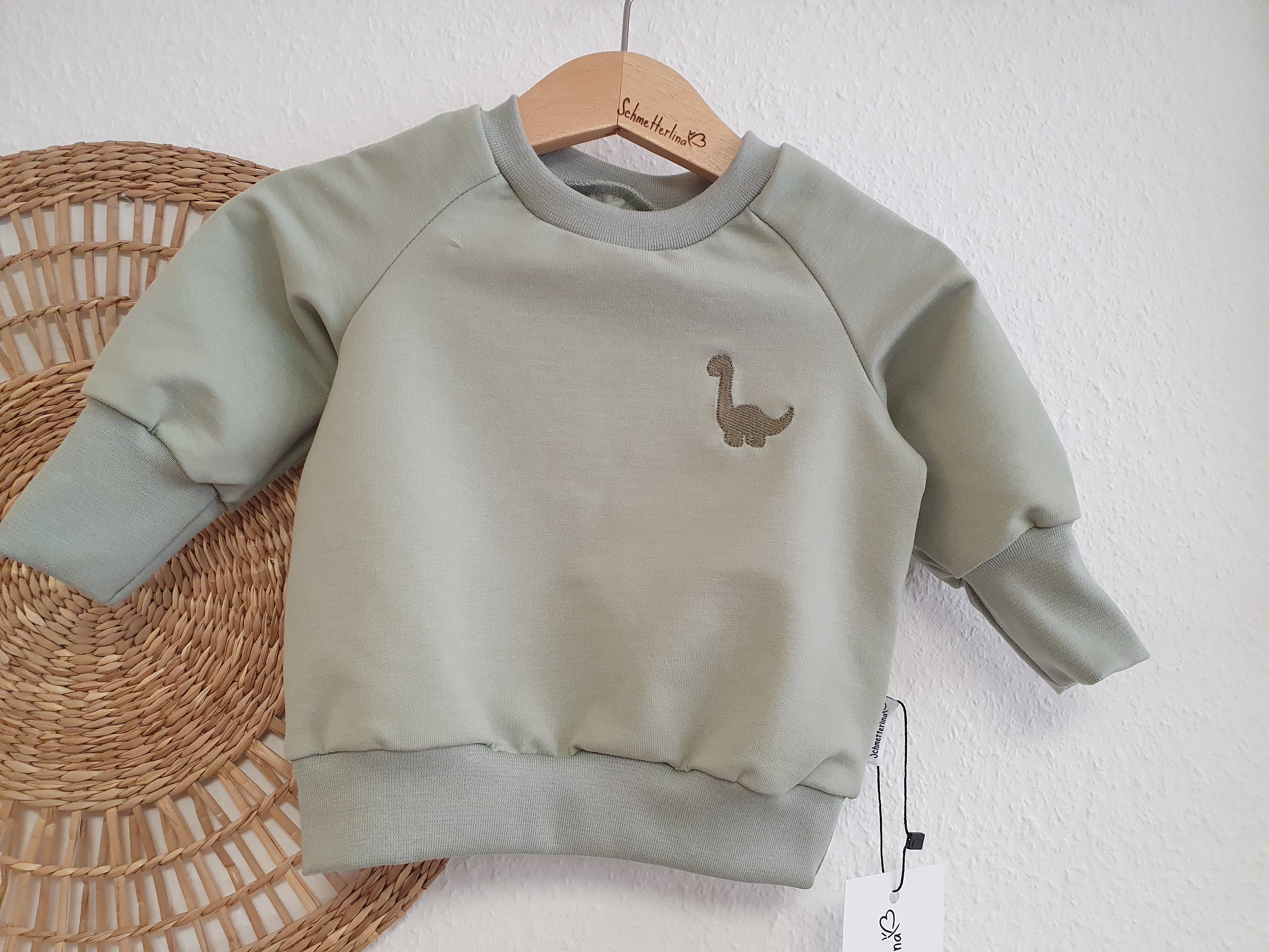 Sweater dusty green  mit Stick Dino Sweat   
