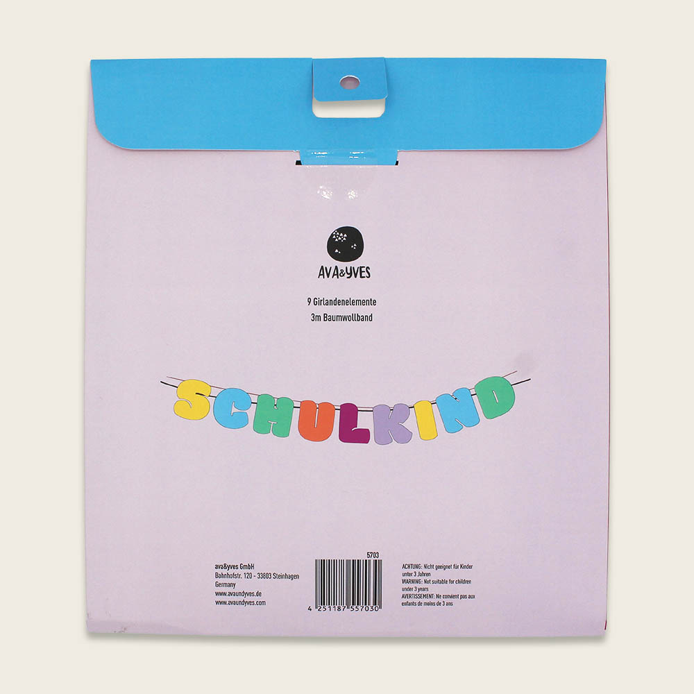 Girlande rainbow colors Schulkind 