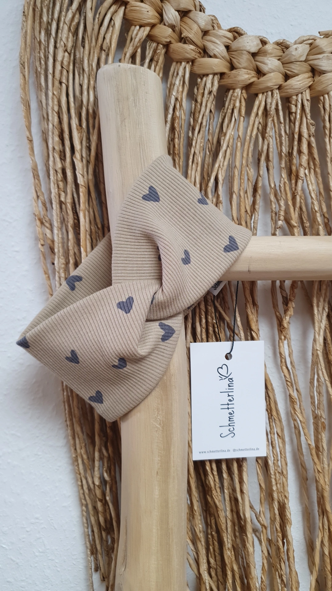 Stirnband Herzen taupe