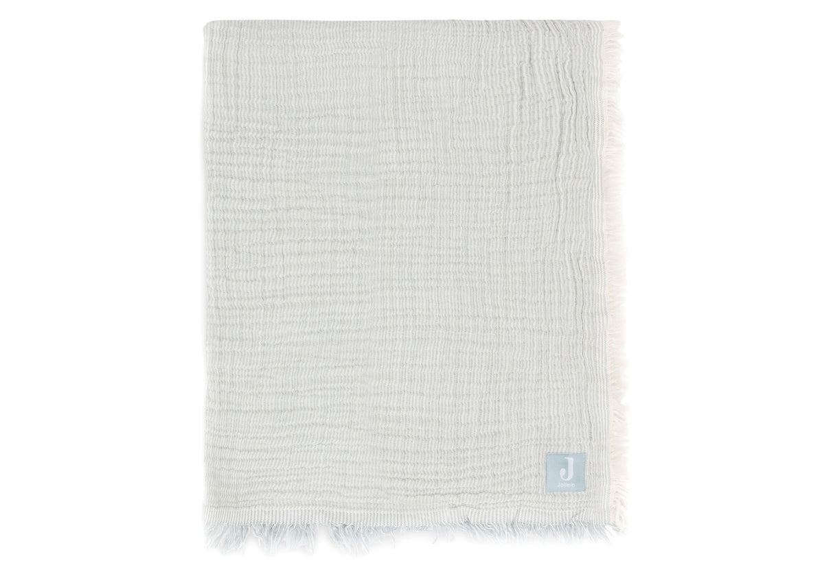 Decke Musselin 75x100 fringe Stripes Sea green