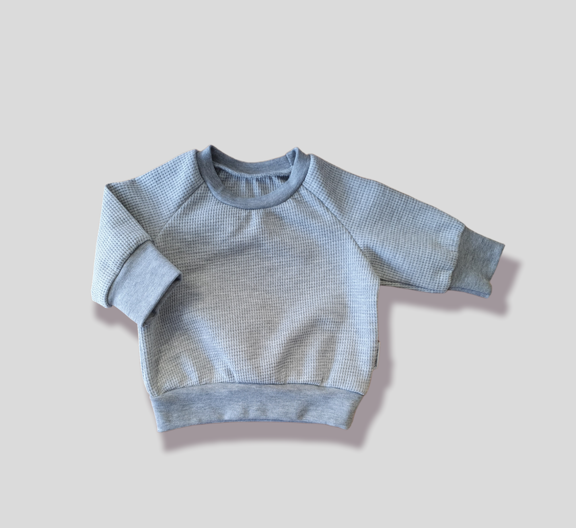 Sweater Waffelstrick grau
